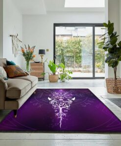 Viking God Playroom Rug, Viking Vegvisir Rug Personalized Carpet Viking