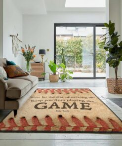 Home Run Dining Room Rug, Baseball Rug