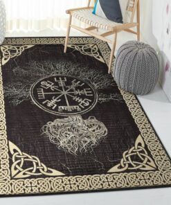 Christmas Tree Modern Rugs, Yggdrasil Viking Tree Rug Personalized Carpet Viking