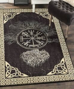 Christmas Tree Modern Rugs, Yggdrasil Viking Tree Rug Personalized Carpet Viking