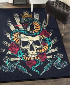 Boutique Indoor Outdoor Rugs Vintage Colorful Tattoo Rug