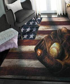 Baseball America Modern Area Rugs, Baseball Rug