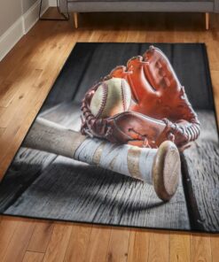 Baseball Bat Living Room Rugs, Baseball Rug