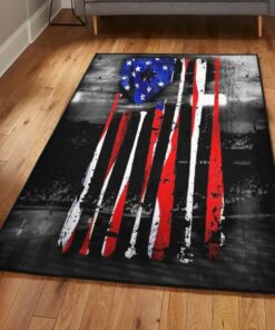 Usa Living Room Rugs, Baseball United State Flag Rug