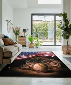 Baseball America Dining Room Rug, Baseball American Rug