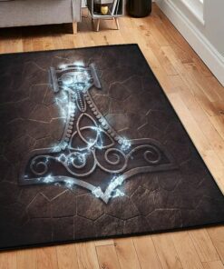 Viking Bedroom Rugs, Viking God Of Thunder Rug Personalized Carpet Viking
