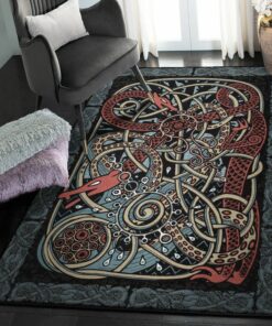 Viking God Bedroom Rugs, Yggdrasil Viking Rug Personalized Carpet Viking