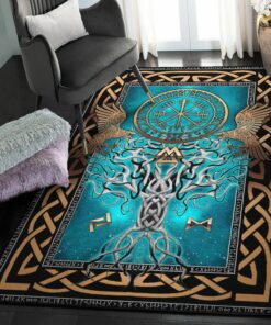 Viking Life Rug, Yggdrasil Viking Rug Personalized Carpet Viking