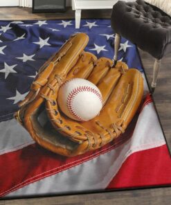 Baseball America Area Rugs, Baseball Rug for Bedroom