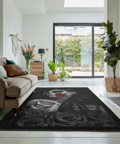 Female Indoor Outdoor Rugs, Skull Tattoo Girl Rug