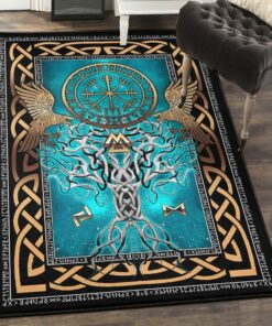 Viking Life Area Rugs, Yggdrasil Viking Rug Personalized Carpet Viking