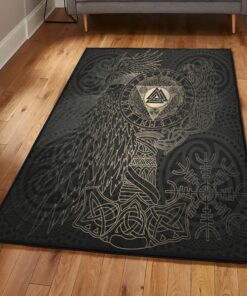 Raven Viking Area Rug, Viking Rug Personalized Carpet Viking