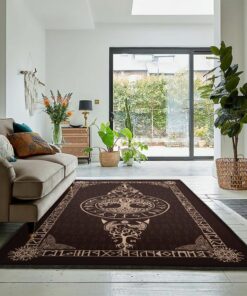 Viking Area Rug, Viking Yggdrasil Brown Rug Personalized Carpet Viking