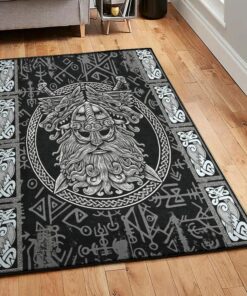 Viking Area Rug, Odin Viking Rug Personalized Carpet Viking