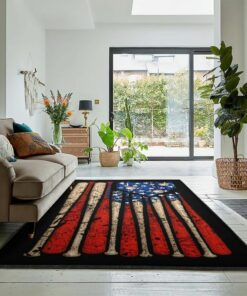 Baseball America Carpets For Living Room, Baseball American Flag Rug