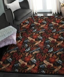 Student Washable Area Rugs Old School Tattoo Rug