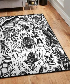 Piece Tattoo Flash Rug For Living Room Bedroom Decor