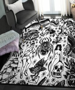 Piece Tattoo Flash Rug For Living Room Bedroom Decor