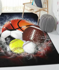Baseball America Modern Area Rugs, Love All Sports Especially Football Baseball Basketball And by Rug