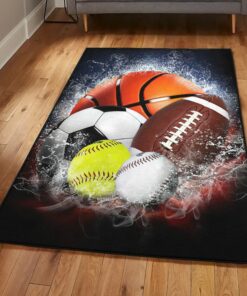 Baseball America Modern Area Rugs, Love All Sports Especially Football Baseball Basketball And by Rug