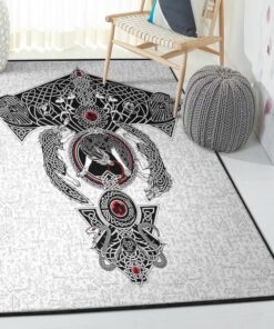 Wolf Viking Area Rugs, Viking Rug Personalized Carpet Viking