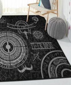 Viking Life Washable Rugs, Viking Baldur Norse Mythology Rug Personalized Carpet Viking