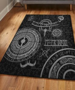 Viking Life Washable Rugs, Viking Baldur Norse Mythology Rug Personalized Carpet Viking