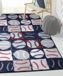 Baseball Dining Room Rug, Baseball Rug for Bedroom