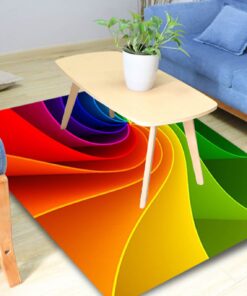 3D Colorful Tye-dye Vortex Carpet Bottomless Hole Optical Illusion Area Rug