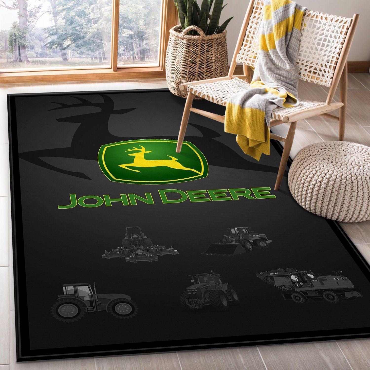 John Deere Room Decor Tractors Area Rug Bluefink
