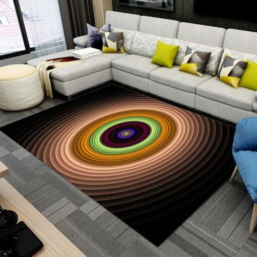 Colorful Illusion Vortex Rug For Living Room, Bedroom