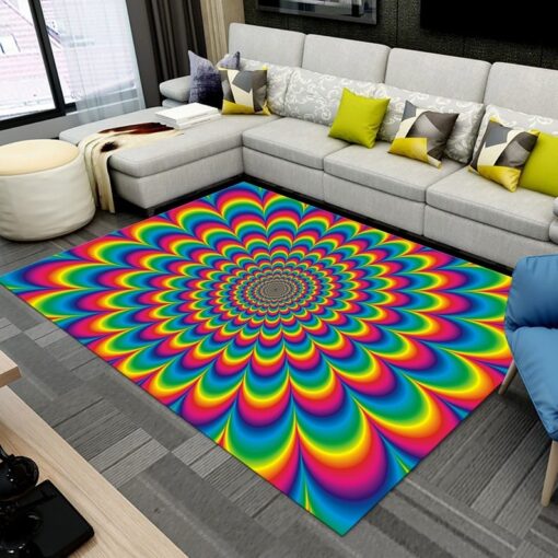 Vortex Rug, Rainbow Rug, Illustration Rug, Colorful Rug, Home Decor, Carpet, Rugs For Living Room
