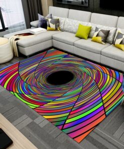 Vortex Rug, Illustration Rug, Rainbow Rug, Home Decor, Carpet, Rugs for Living Room, Bedroom