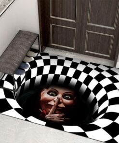 3D Vortex Illusion Carpet Non-slip Floor Mat Area Rug Abstract Geometric Print Optical Home Living Room Bedroom