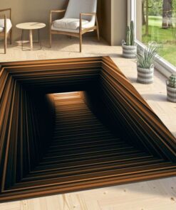 Vortex Illusion Rug Carpet, 3D Effect Different Sizes