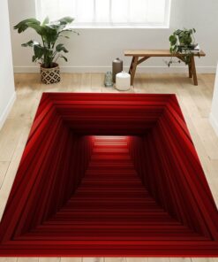 3D Vortex Rug, 3D Illusion Rug, Rectangular Illusion Rug, Vortex Illusion Carpet, 3D Effect Area