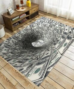Tunnel Rug, Optical Illusion Rug, Illusion Rug, Rectangular Illusion Rug, Vortex Illusion Rug For Living Room