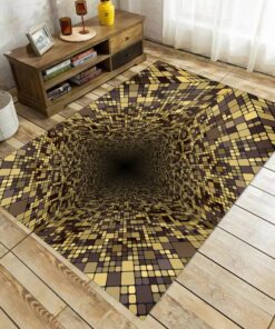 Tunnel Rug, Optical Illusion Rug, Illusion Rug, Rectangular Illusion Rug, Vortex Illusion Rug, 3D Effect Rug