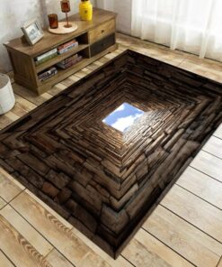 Tunnel Rug, Optical Illusion Rug, Illusion Rug, Rectangular Illusion Rug, Vortex Illusion Rug, 3D Effect, For Living Room Rug