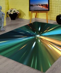 3D Vortex Illusion Rug Home Decor, Colorful Vortex Rug