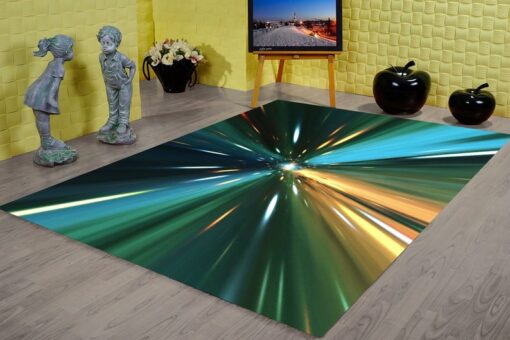 3D Vortex Illusion Rug Home Decor, Colorful Vortex Rug