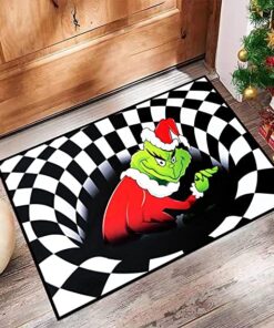 IRmm 3D Vortex Illusion Rug, Christmas Non-Slip Visual Carpet for Christmas Decorations