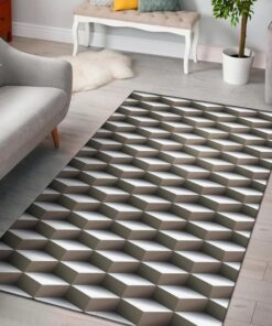 Cube Optical Illusion Area Rug Home Decor