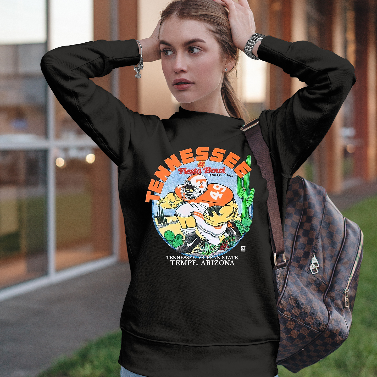 Vintage 90s Tennessee Volunteers Fiesta Bowl NCAA College Football Sweatshirt - Image 3