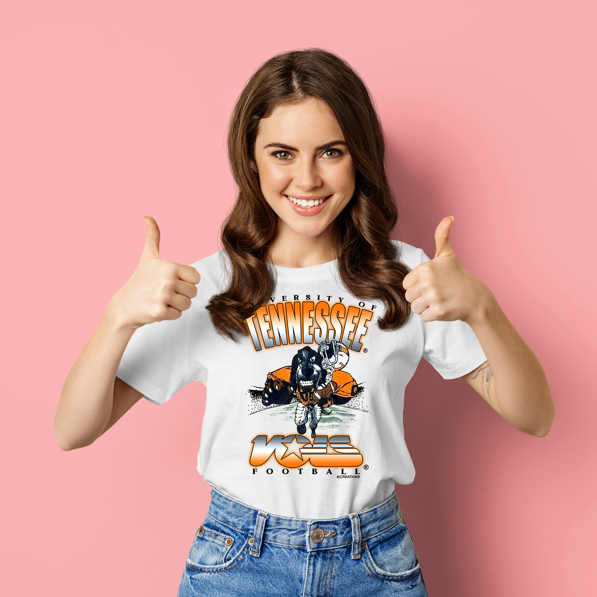 Vintage 90s Football America University Of Tennessee Sweatshirt T Shirt - Image 2