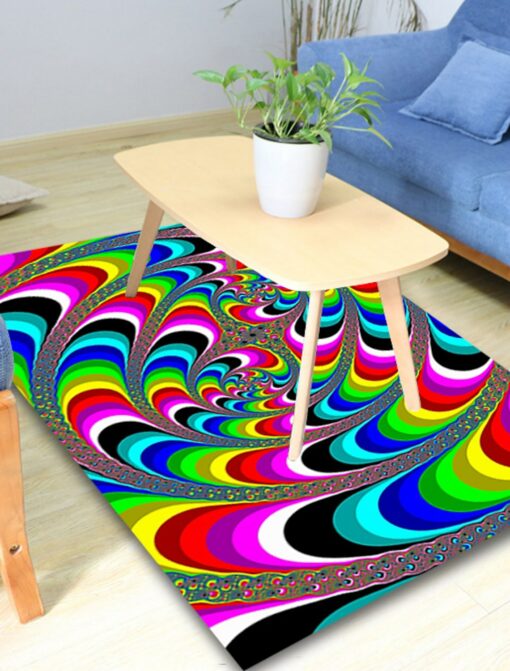 3D Vortex Carpet Bottomless Hole Optical Illusion Area Rug for Dining Room Carpet Home Bedroom Decor