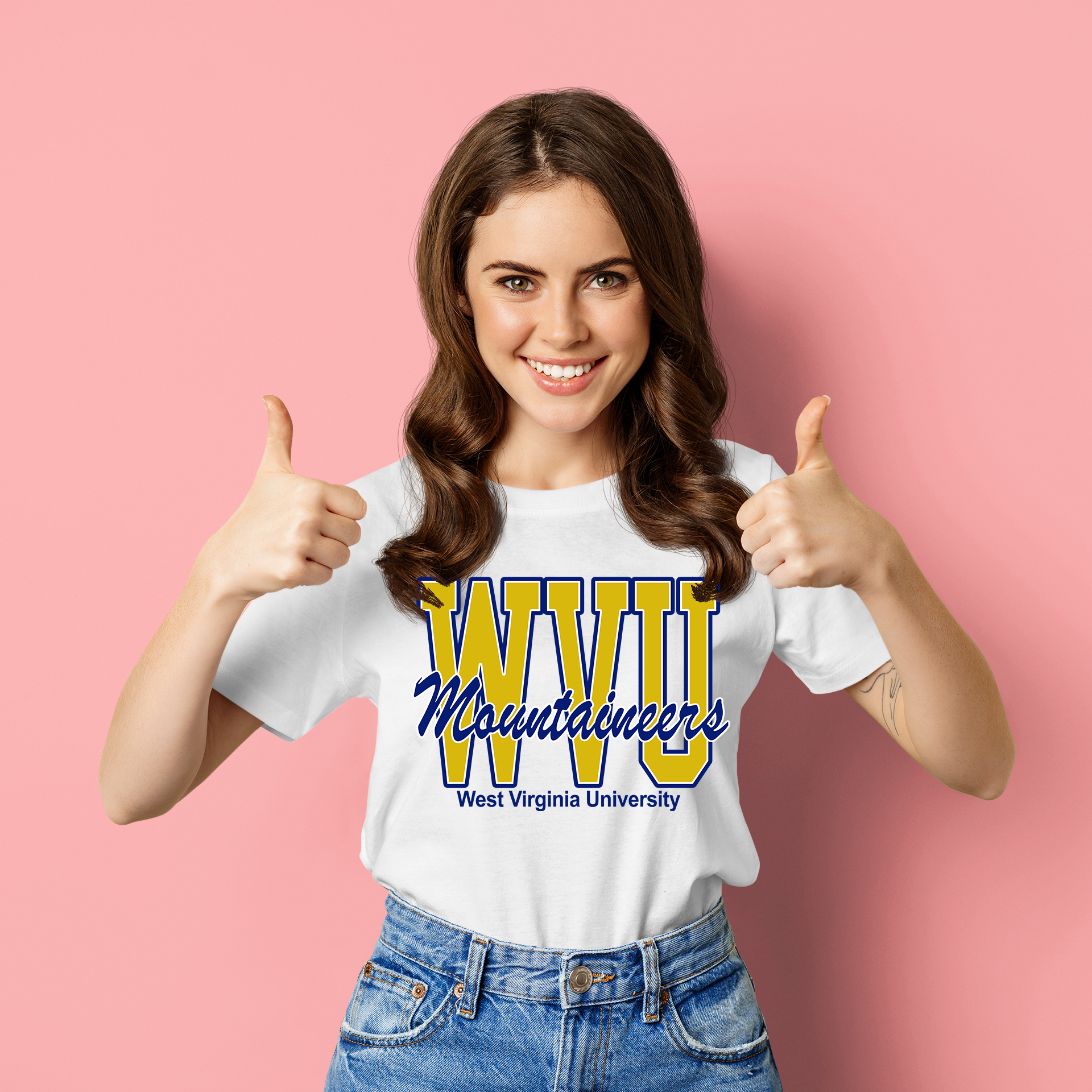 Vintage 90s WVU West Virginia University Sweatshirt For Fans - Image 2