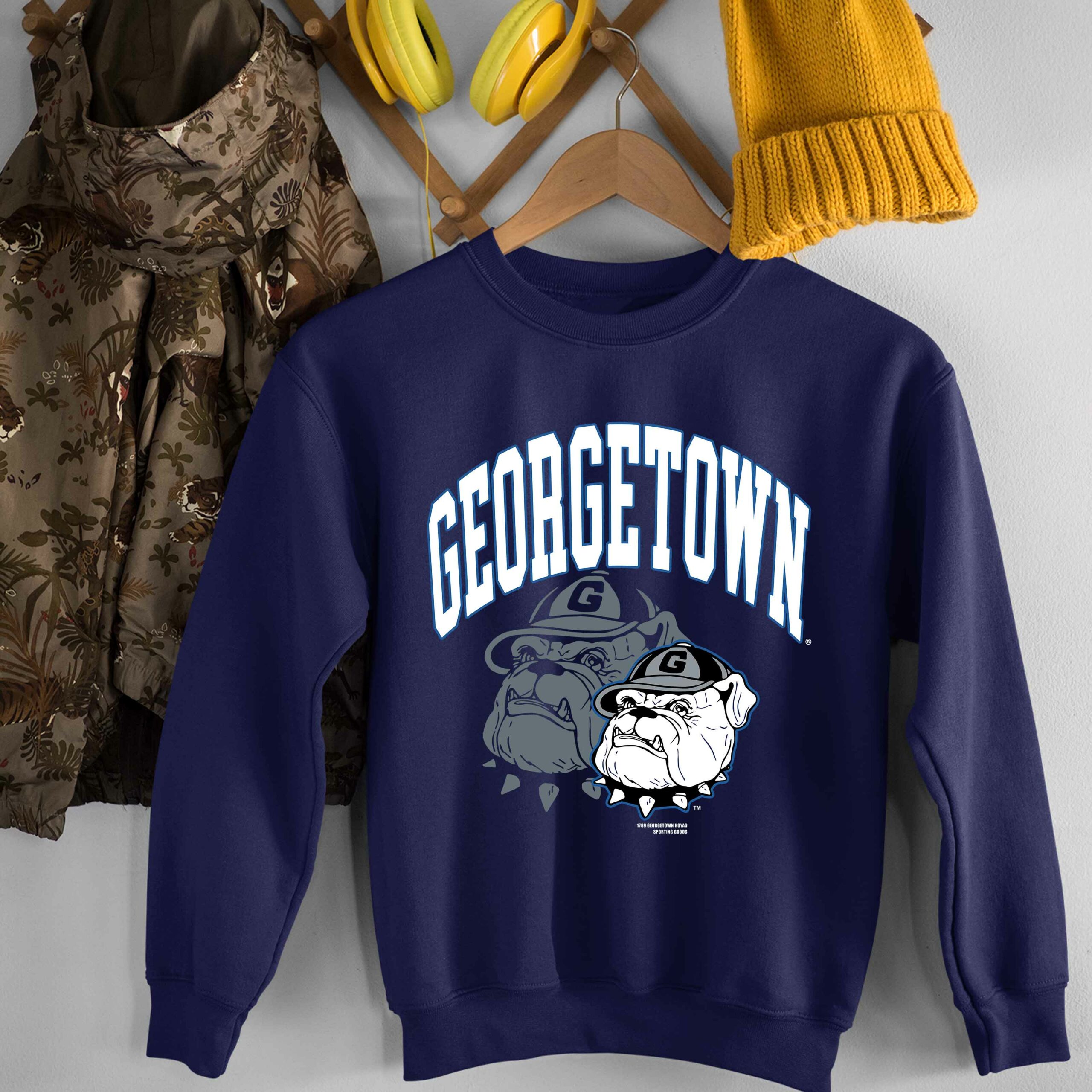 Vintage 90s Georgetown Hoyas Football Team Mens NCAA Division Georgetown University Sweatshirt