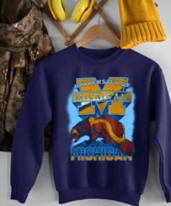 Vintage Style 90s University of Michigan State Pullover Hoodie Sweatshirt