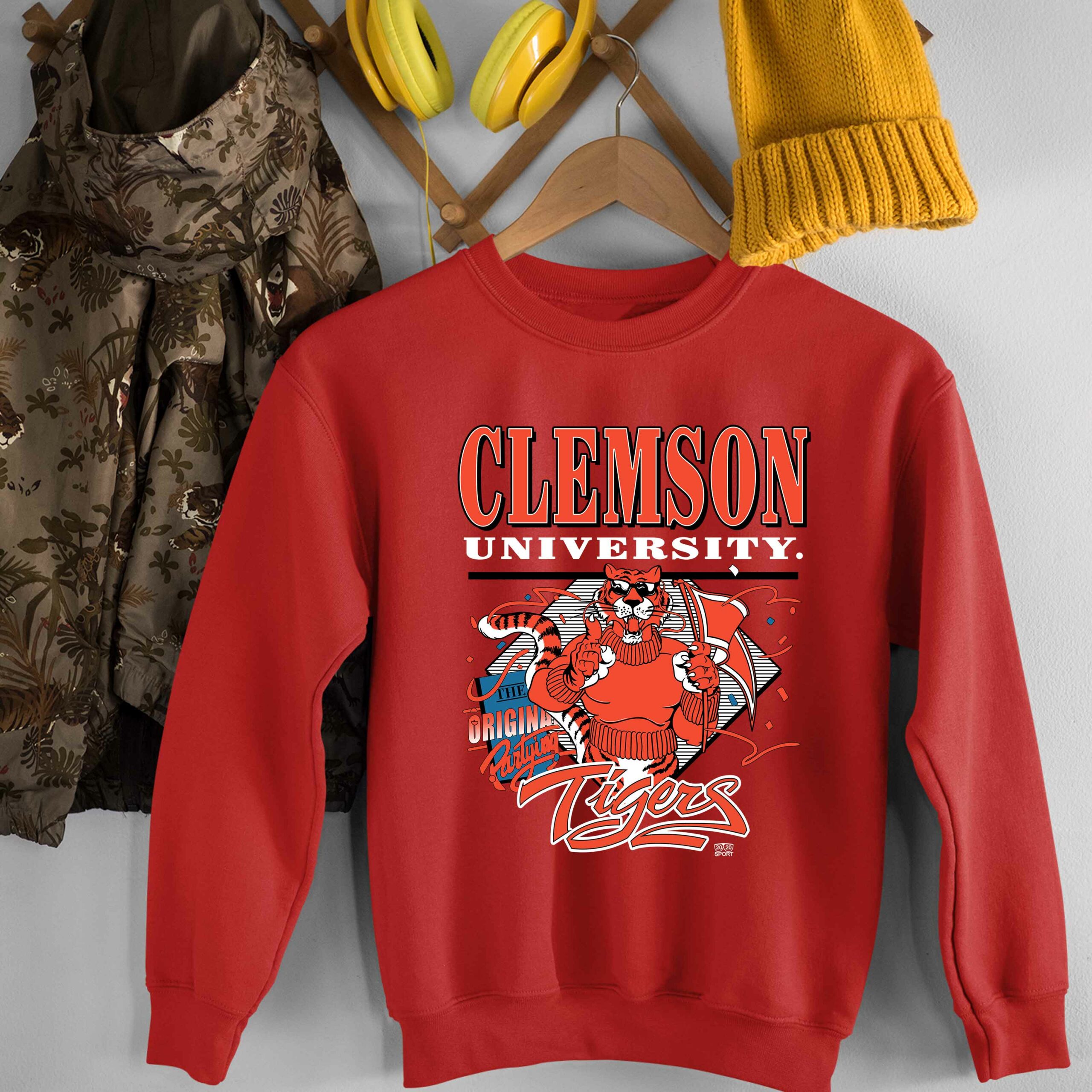 Vintage Style University of Clemson Tigers Sweatshirt Full Size Gift For Fan